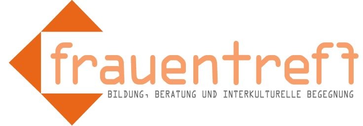 frauentreff Bildung, Beratung und interkulturelle Begegnung (orange mit Dreiecken) © Piramidops Logo Piramidops Frauentreff © Piramidops