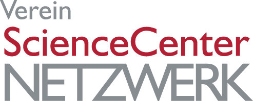 grauroter Schriftzug Verein ScienceCenter Netzwerk © Verein Science Center Netzwerk Logo Verein ScienceCenter Netzwerk © Verein Science Center Netzwerk