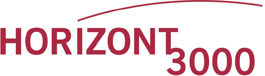 Horizont3000 Schriftzug mit rotem Bogen darüber © Horizont3000 Horizont3000 Logo © Horizont3000