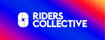 Farbverlauf rot blau gelb Schriftzug Riders Collective © Riders Collective ÖGB Riders Collective Logo © Riders Collective ÖGB