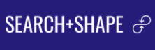 Search + Shape in weiß vor dunkelblauem Hintergrund © Search and Shape Search and Shape Logo © Search and Shape