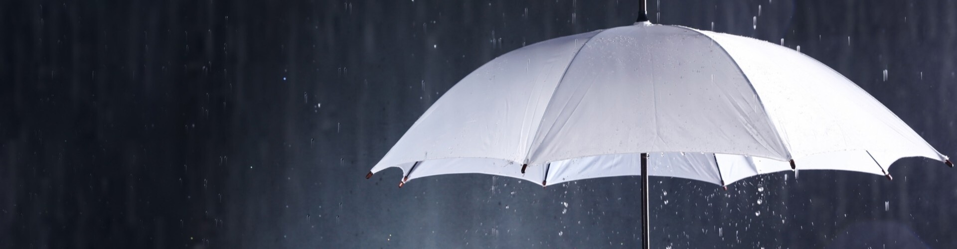  Frau h&auml;lt wei&szlig;en Regenschirm.